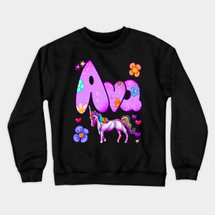 Ava Girls and womens unicorn Personalized Custom name Ava Crewneck Sweatshirt
